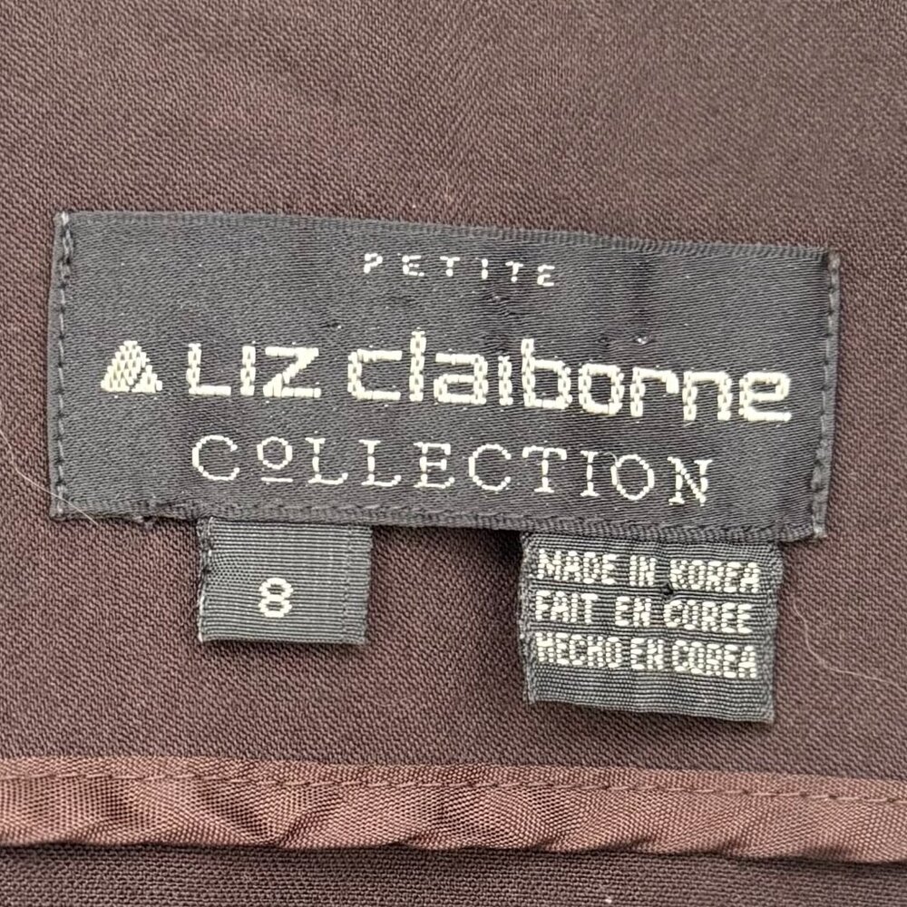 Liz Claiborne Chocolate Brown Zip Jacket Petite 8 - Picture 9 of 10